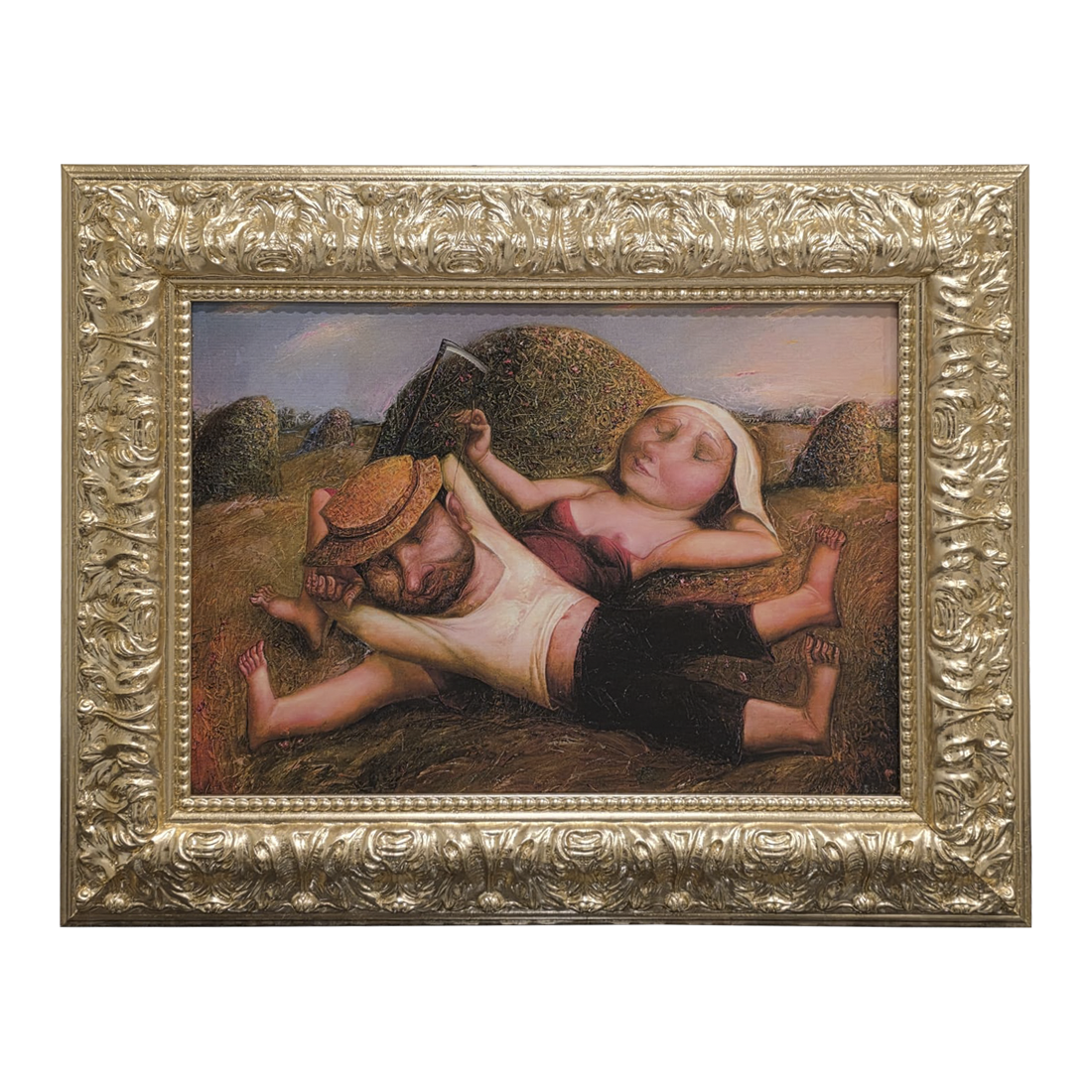 Romantic Couple Wall Art – Golden Framed Painting