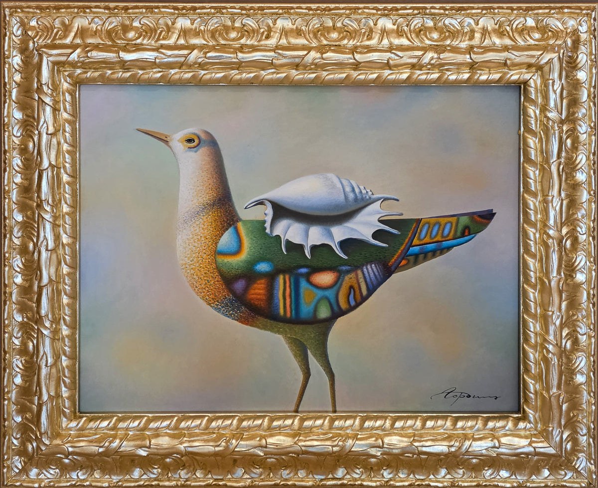 Bird with Blue Seashell