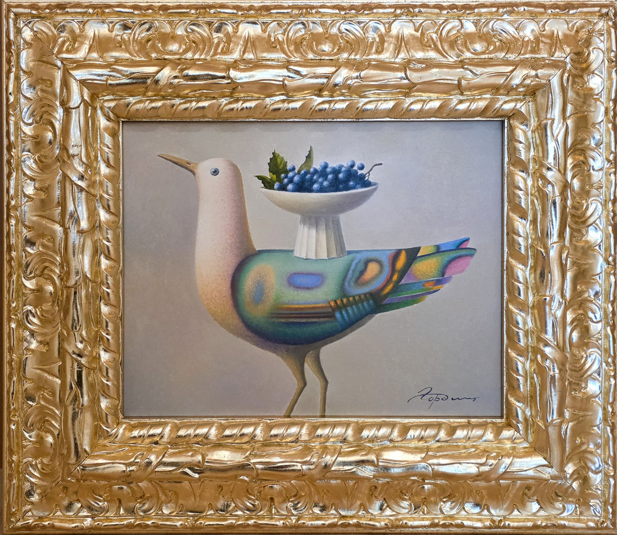 Bird with Grapes