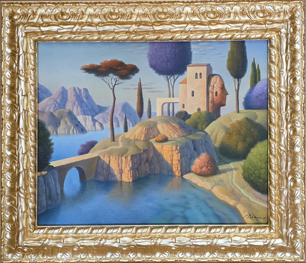 Evening Island with Bridge