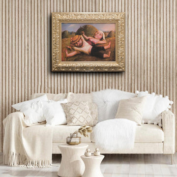 Romantic Couple Wall Art – Golden Framed Painting